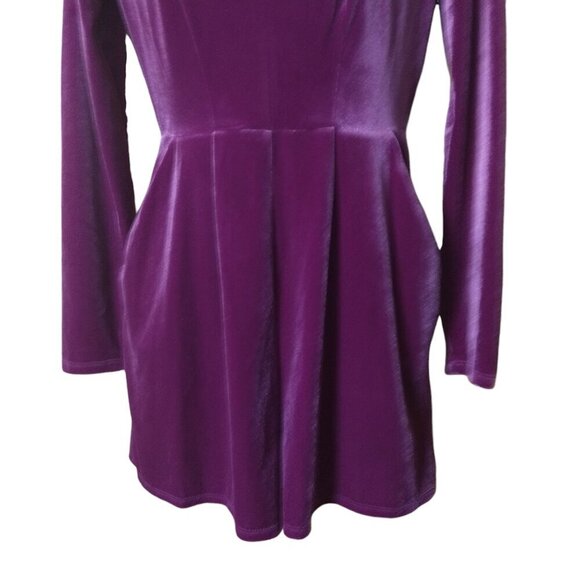 Candie's Women's XS Pink/Purple Long Sleeve Stretch Velvet/Velour Romper - Picture 3 of 4
